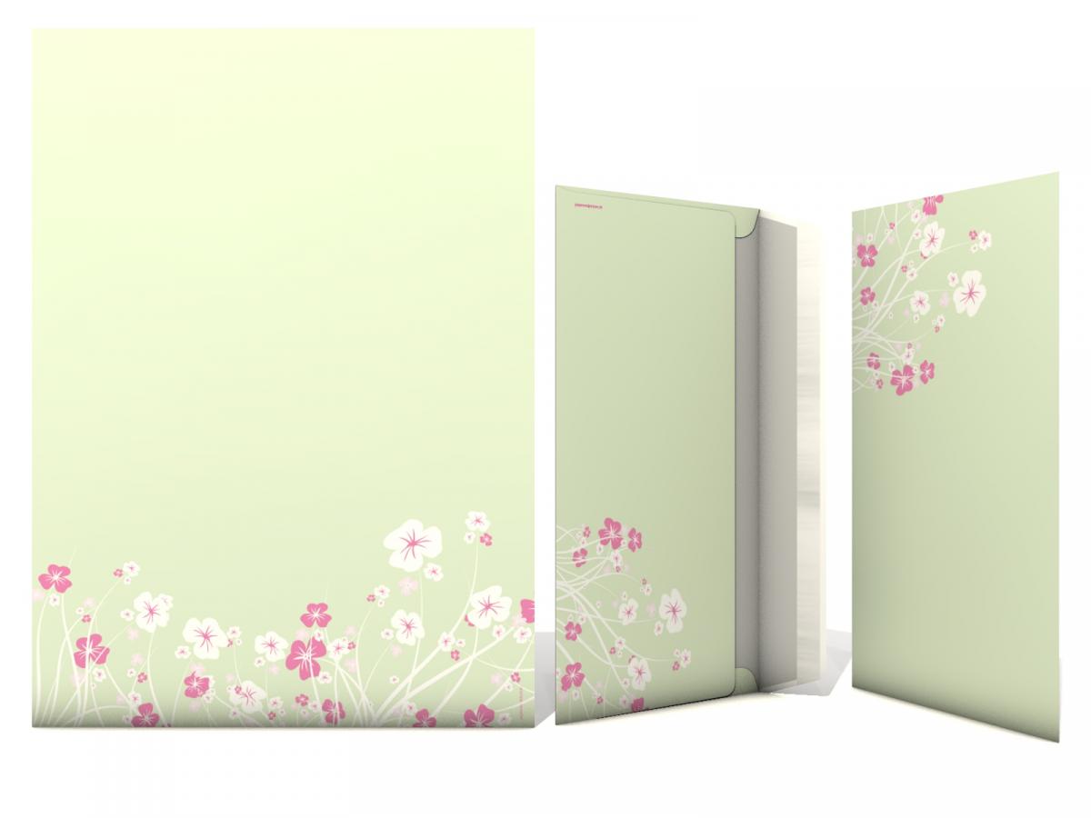 Motivpapier Blumenranken Briefpapier mit Motiv