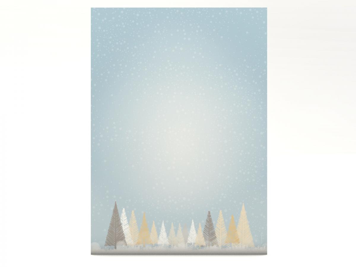 Weihnachtsbriefpapier Winterlicher Märchenwald Briefpapier mit Motiv