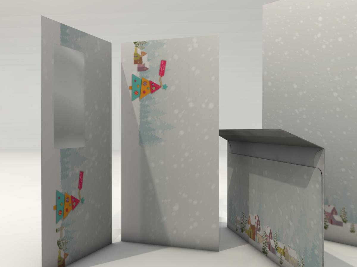 Christmas Stationery Buntes Tannenbäumchen Writing paper