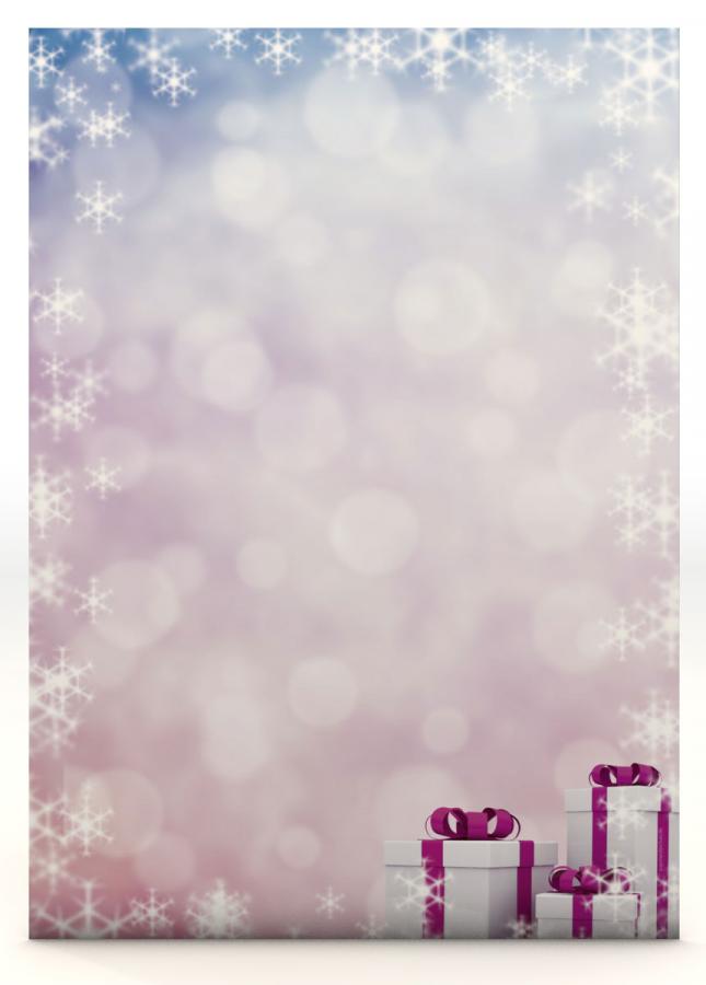 Weihnachtsbriefpapier Purple Present Briefpapier mit Motiv