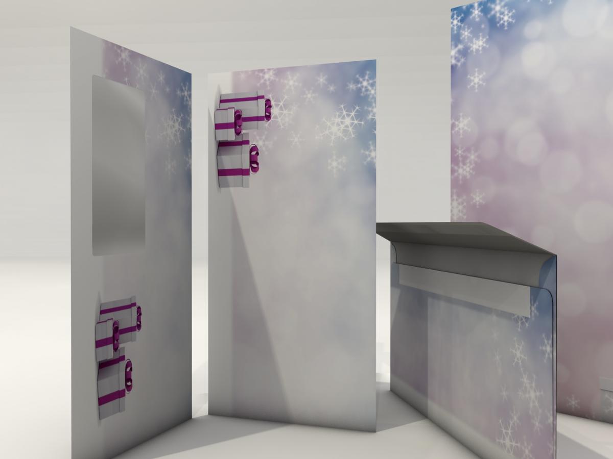 Weihnachtsbriefumschlag mit und ohne Fenster Purple Present Briefpapier mit Motiv