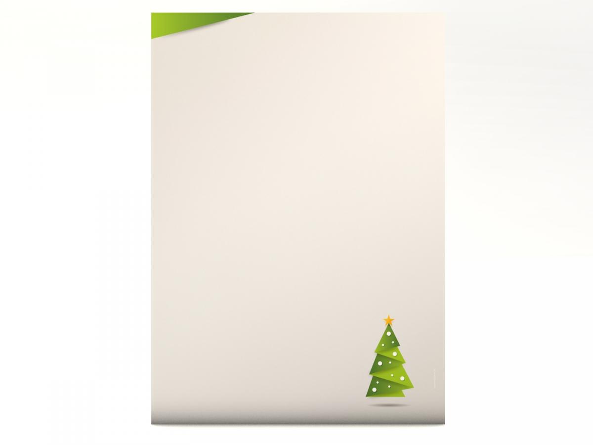 Christmas Stationery Weihnachts-Origami GRÜN Writing paper