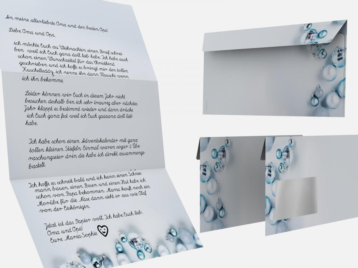 Weihnachtsbriefumschlag mit und ohne Fenster Musizierende Schneemänner Briefpapier mit Motiv
