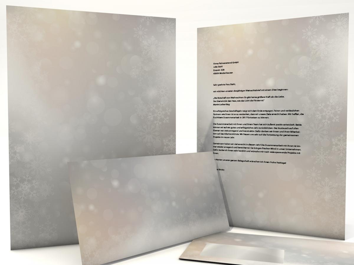 Weihnachtspapier Tanzende Flocken Briefpapier mit Motiv