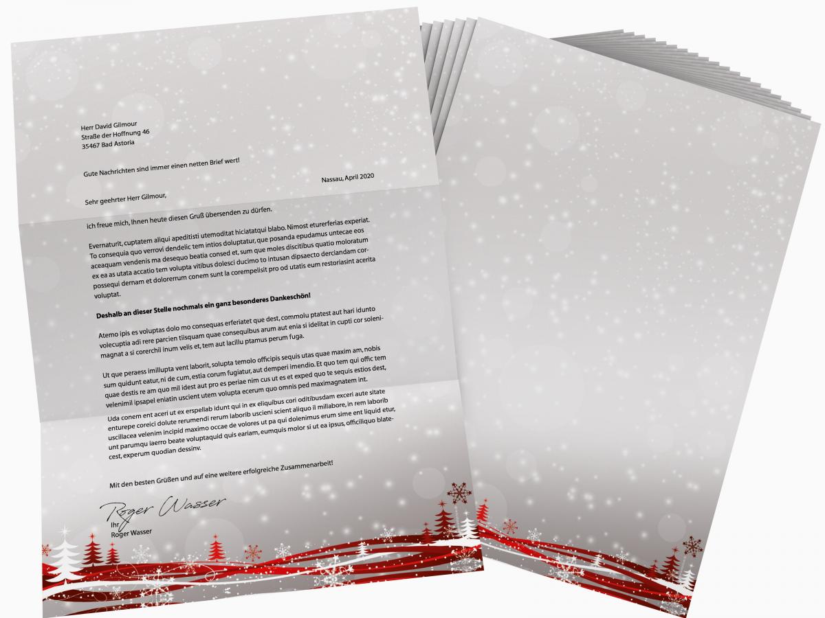 Weihnachtsbriefpapier mit Motiv Fest der Liebe Briefpapier mit Motiv