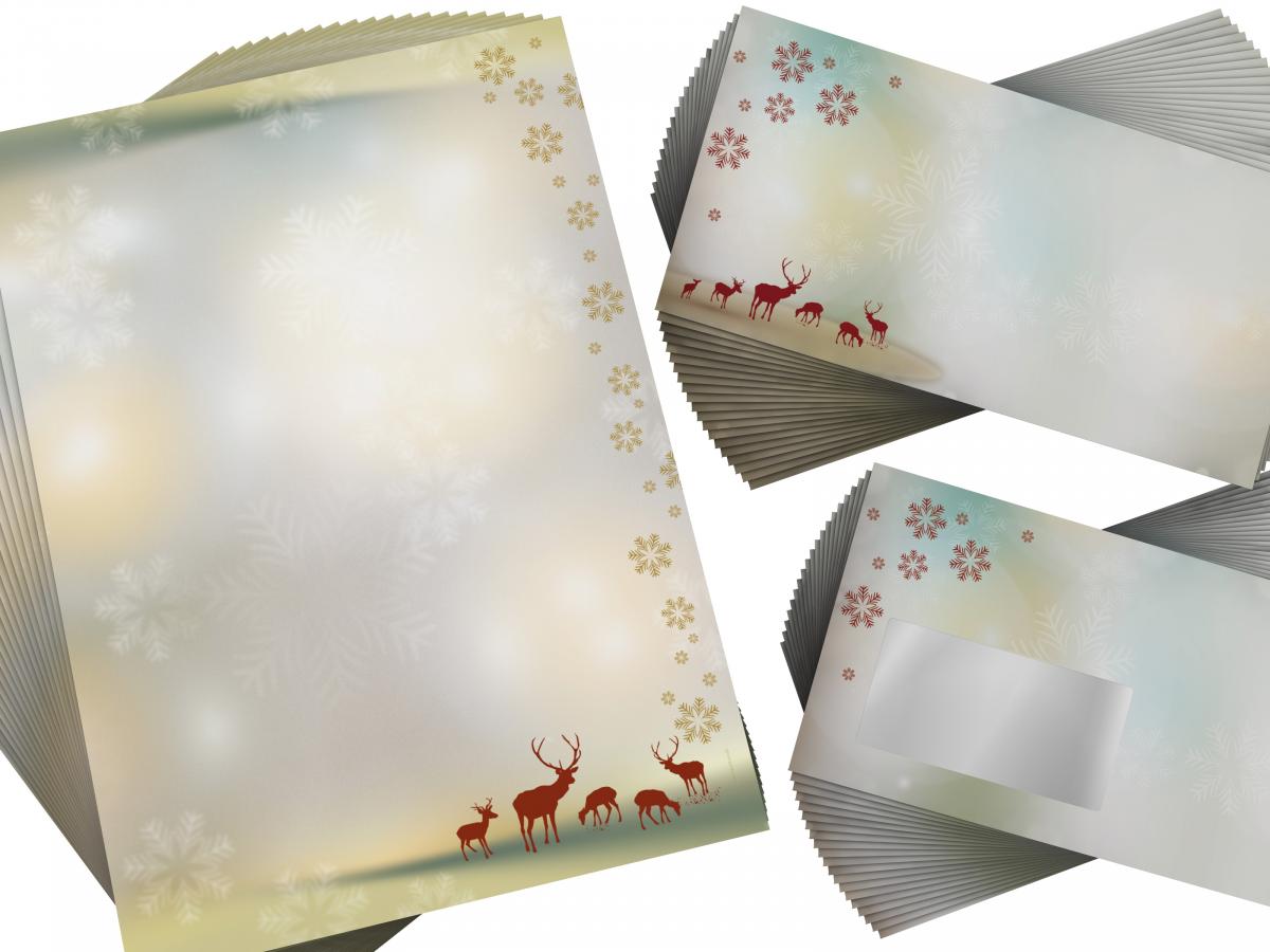 Christmas Envelope Rentiere Writing paper