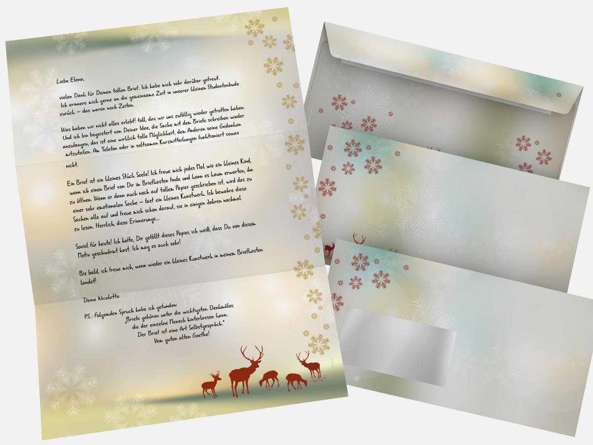 Christmas Stationery Reindeers Writing paper