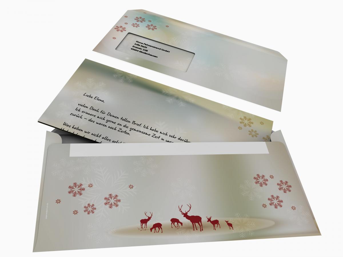 Christmas Envelope Rentiere Writing paper