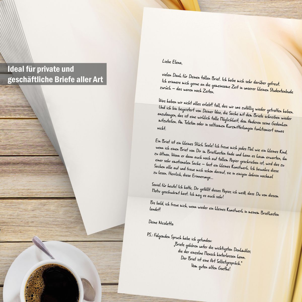 Gesamtansicht Ambiance Motivpapier-Serie mit elegantem Briefpapier und passendem Kuvert