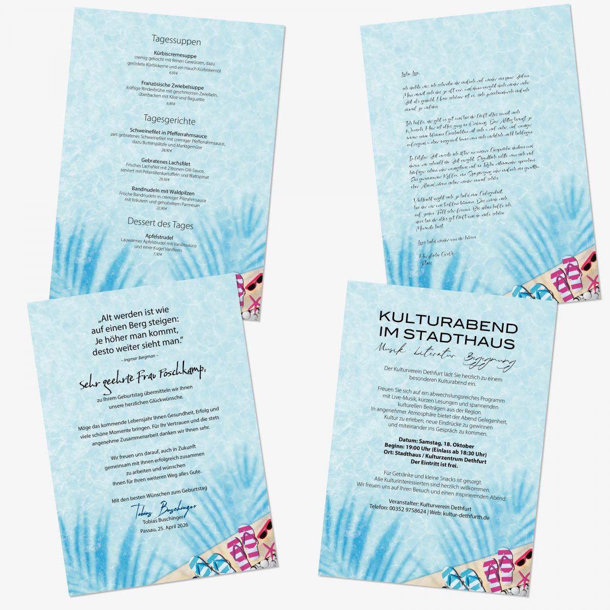 Sommer-Feeling Briefpapier geeignet für Inkjetdrucker Laserdrucker und Kopierer