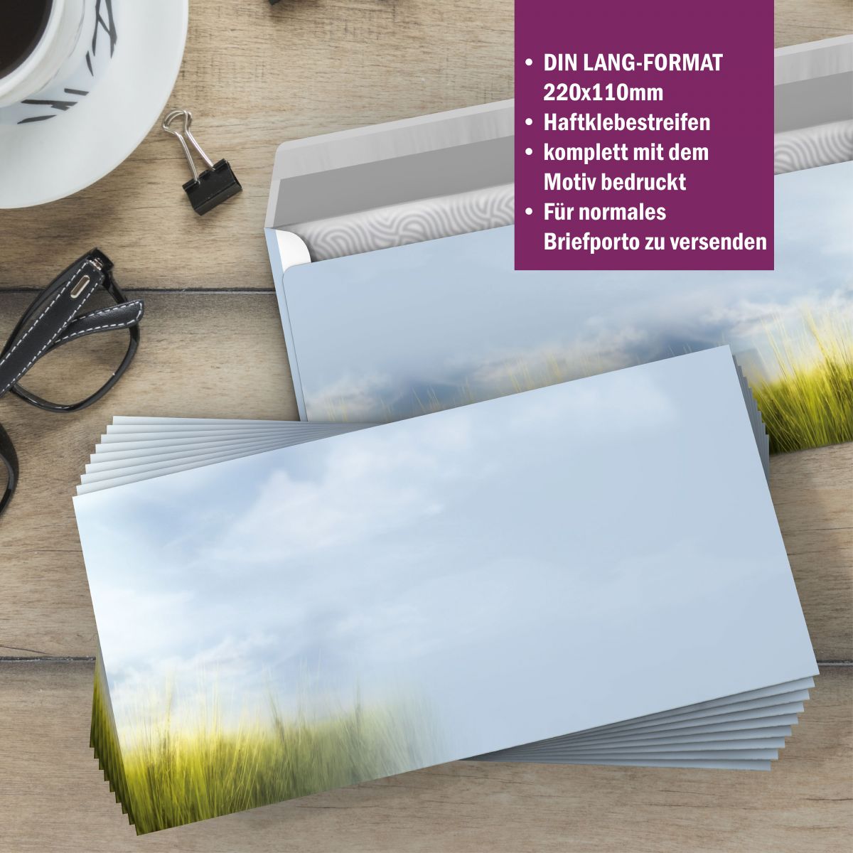 Personalisierte Adressetiketten mit Wunschtext im Jever - mit passenden Kuverts Design