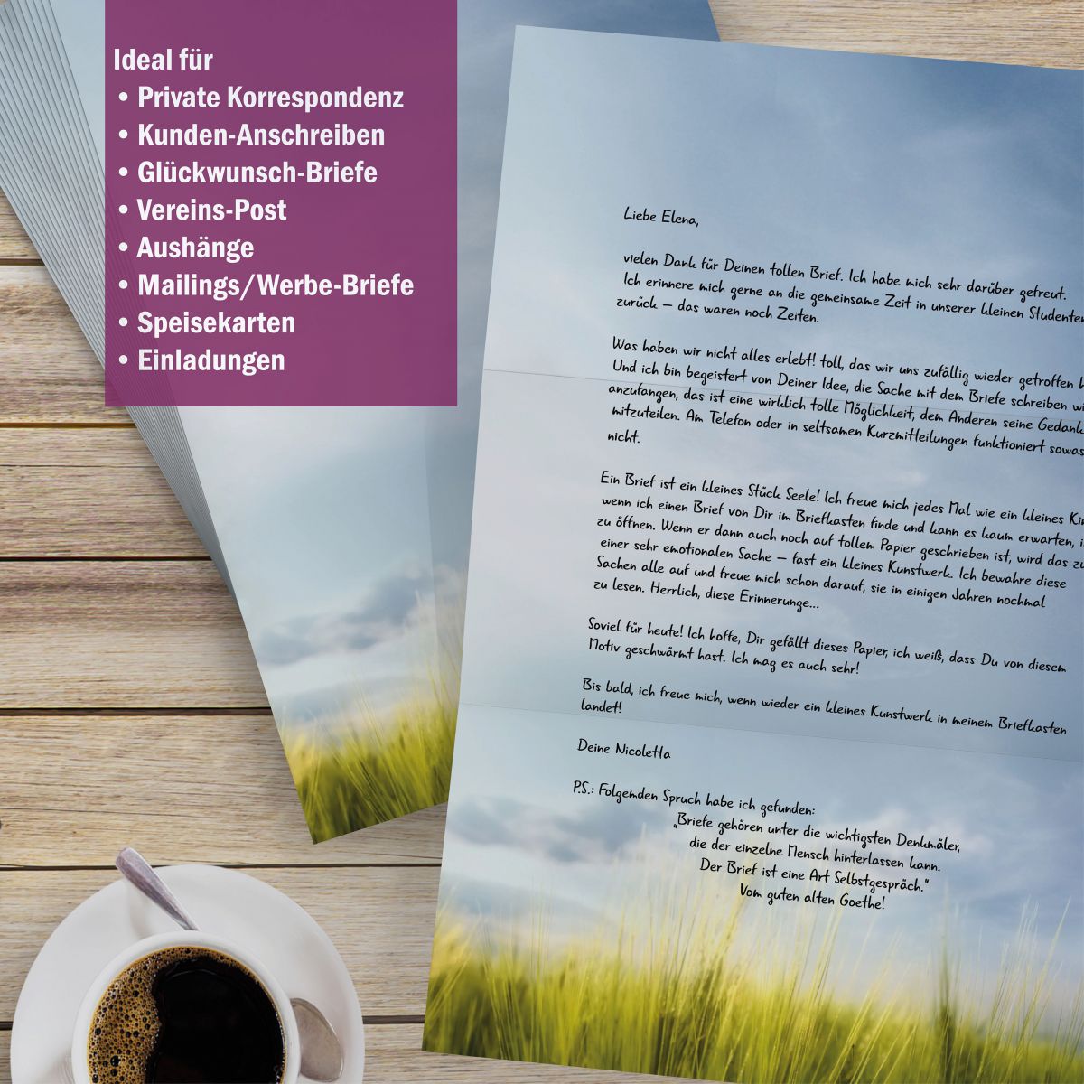 Stilvolles Motivbriefpapier Jever - mit passenden Kuverts für private und geschäftliche Post