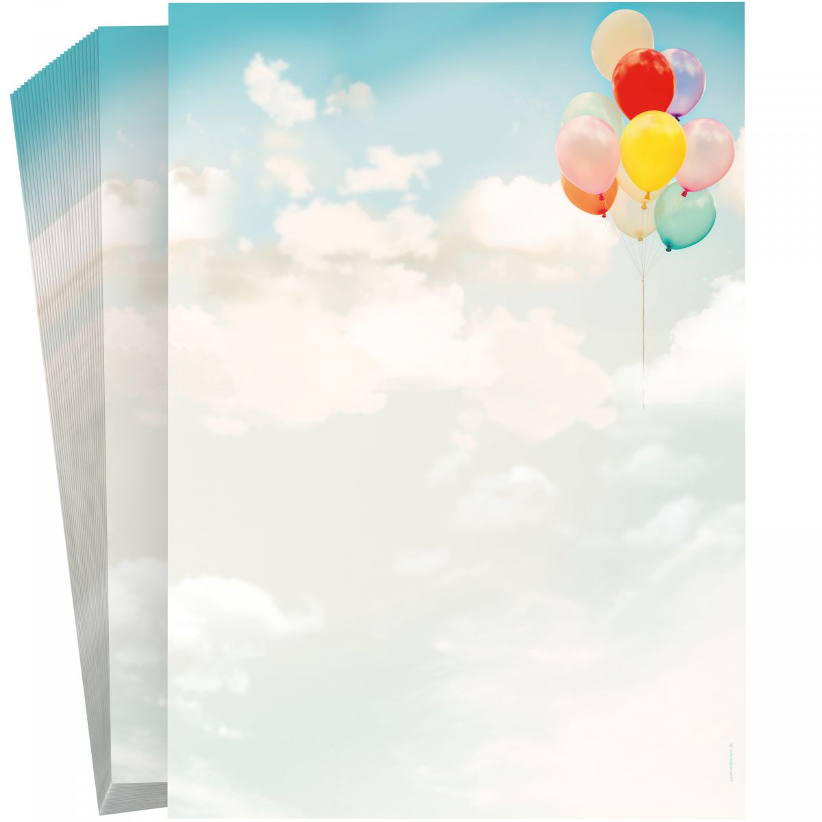 Bedruckter Briefumschlag DIN LANG passend zum Motiv Luftballons - mit passenden Kuverts