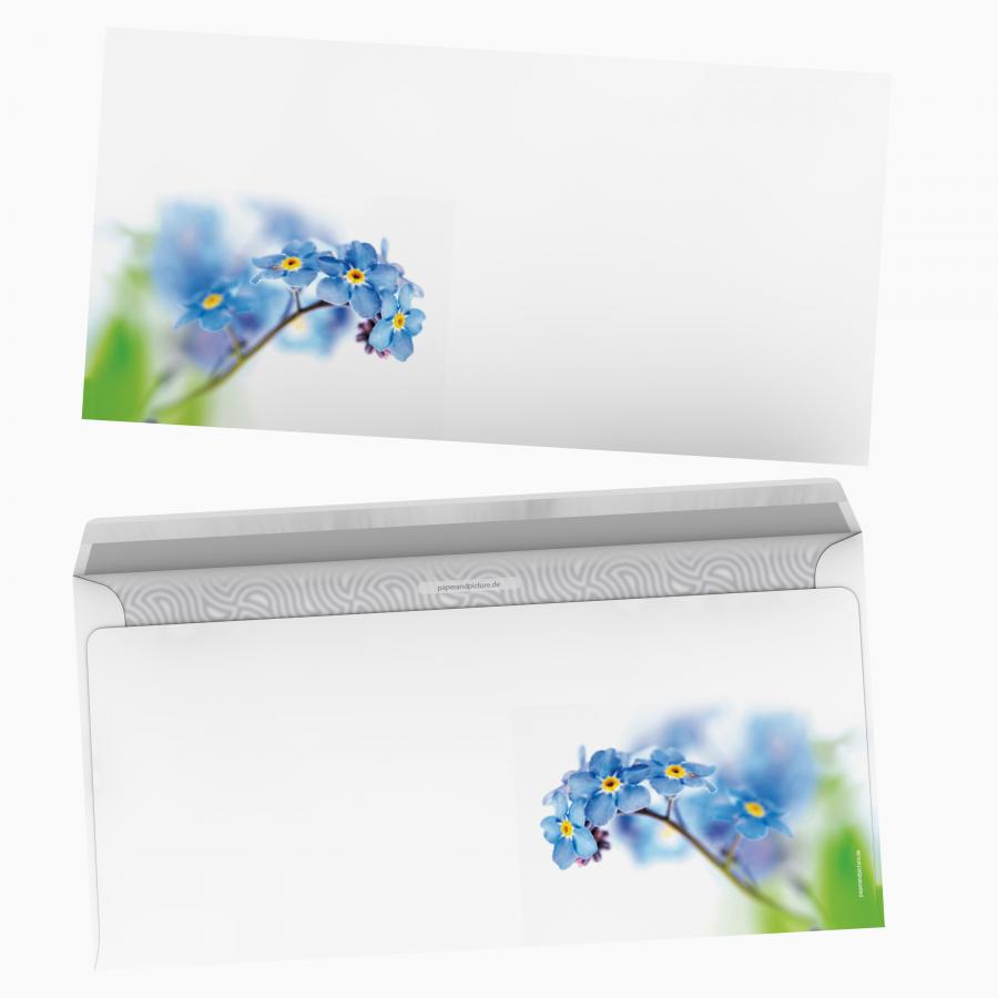 Briefpapier Veilchen DIN A4 florales Motivpapier mit blauen Blüten