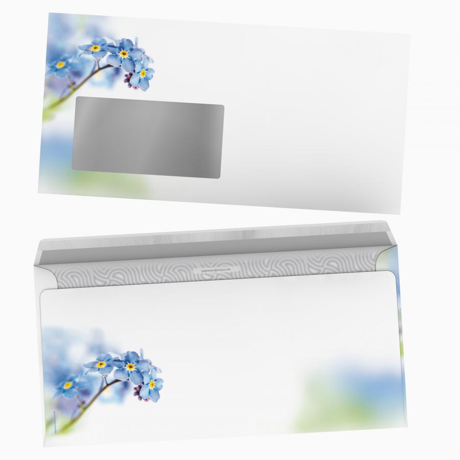 Briefpapier Veilchen DIN A4 florales Motivpapier mit blauen Blüten