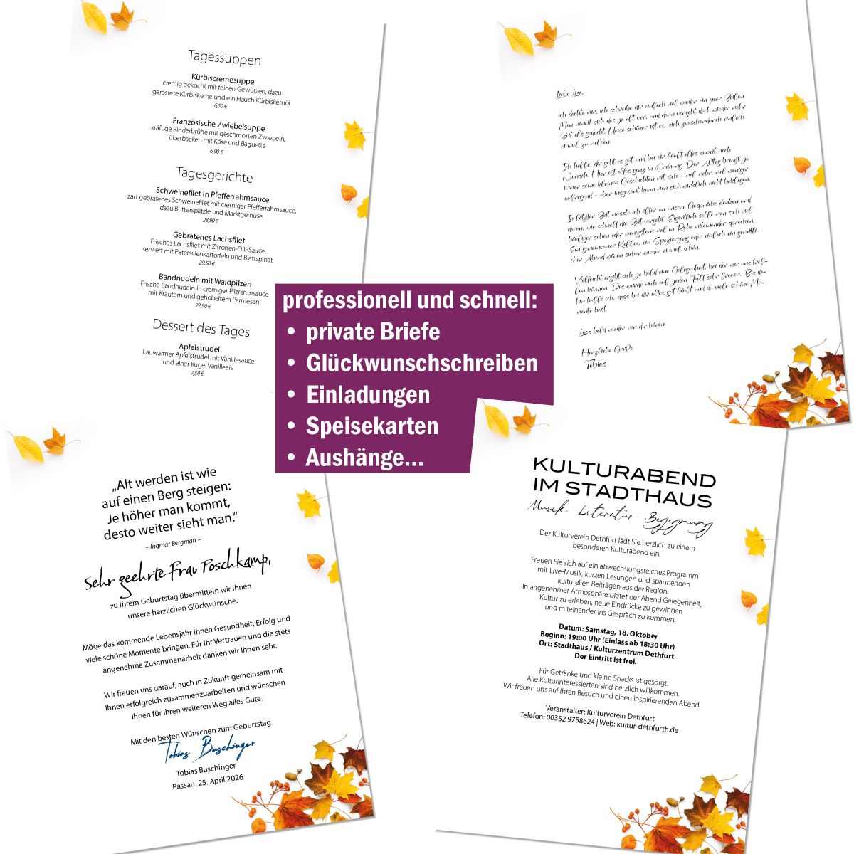 Autumn Leaves A4 Writing Paper – Stationery with envelopes