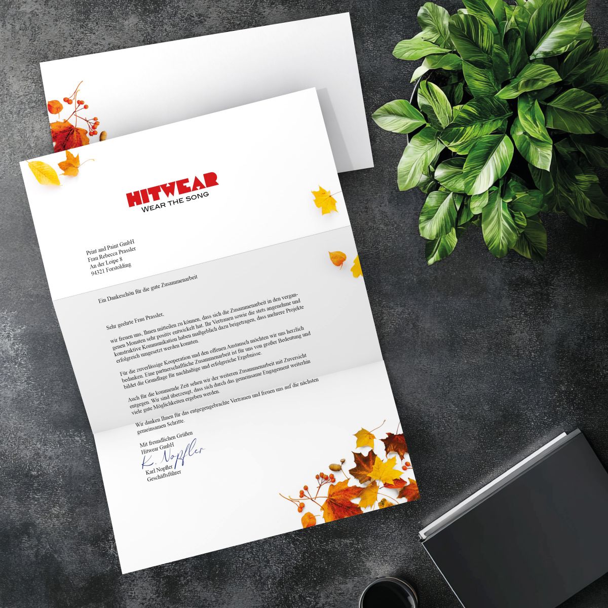 Matching DL envelope for the Autumn Leaves design