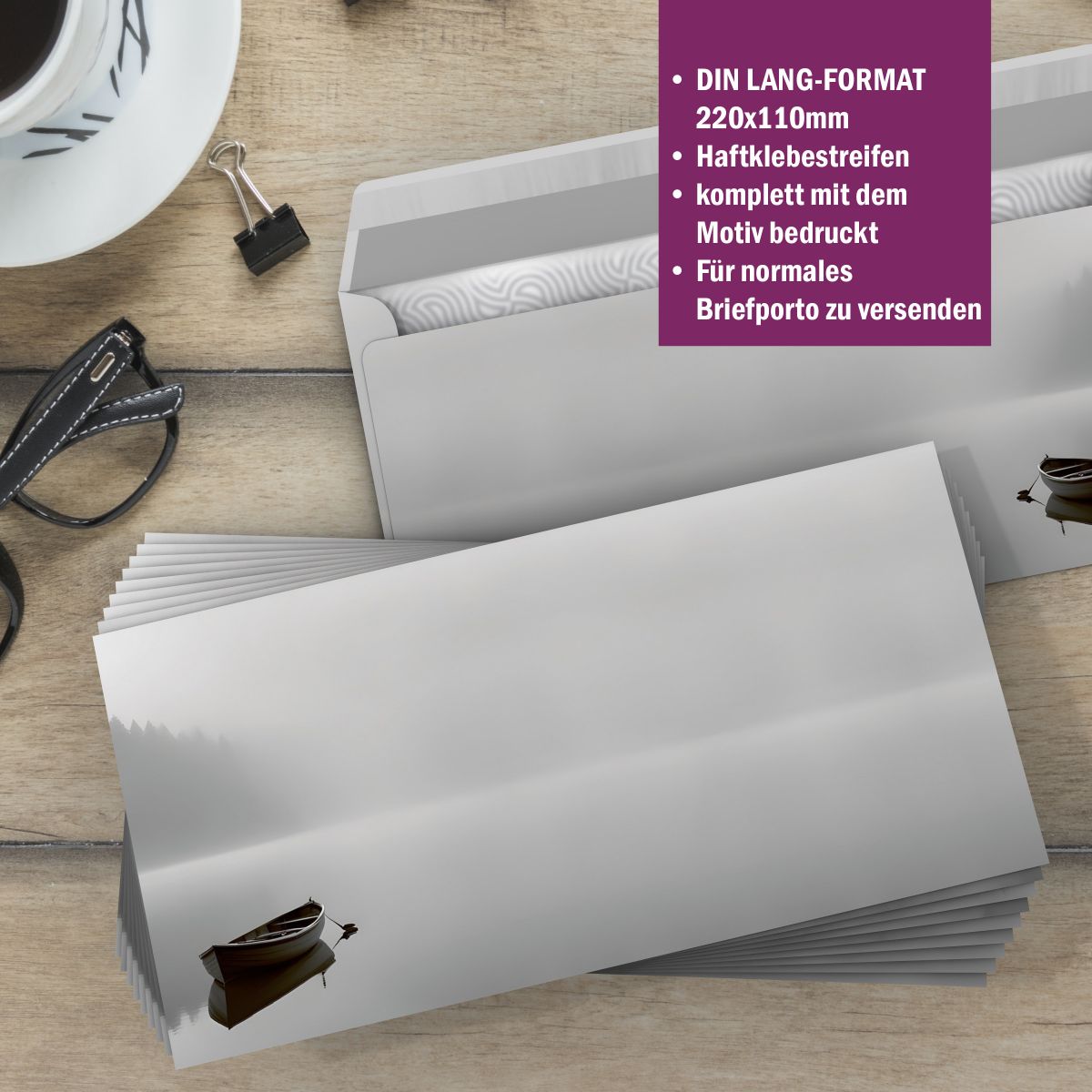 Boat by the Lake A4 Writing Paper – Stationery with envelopes