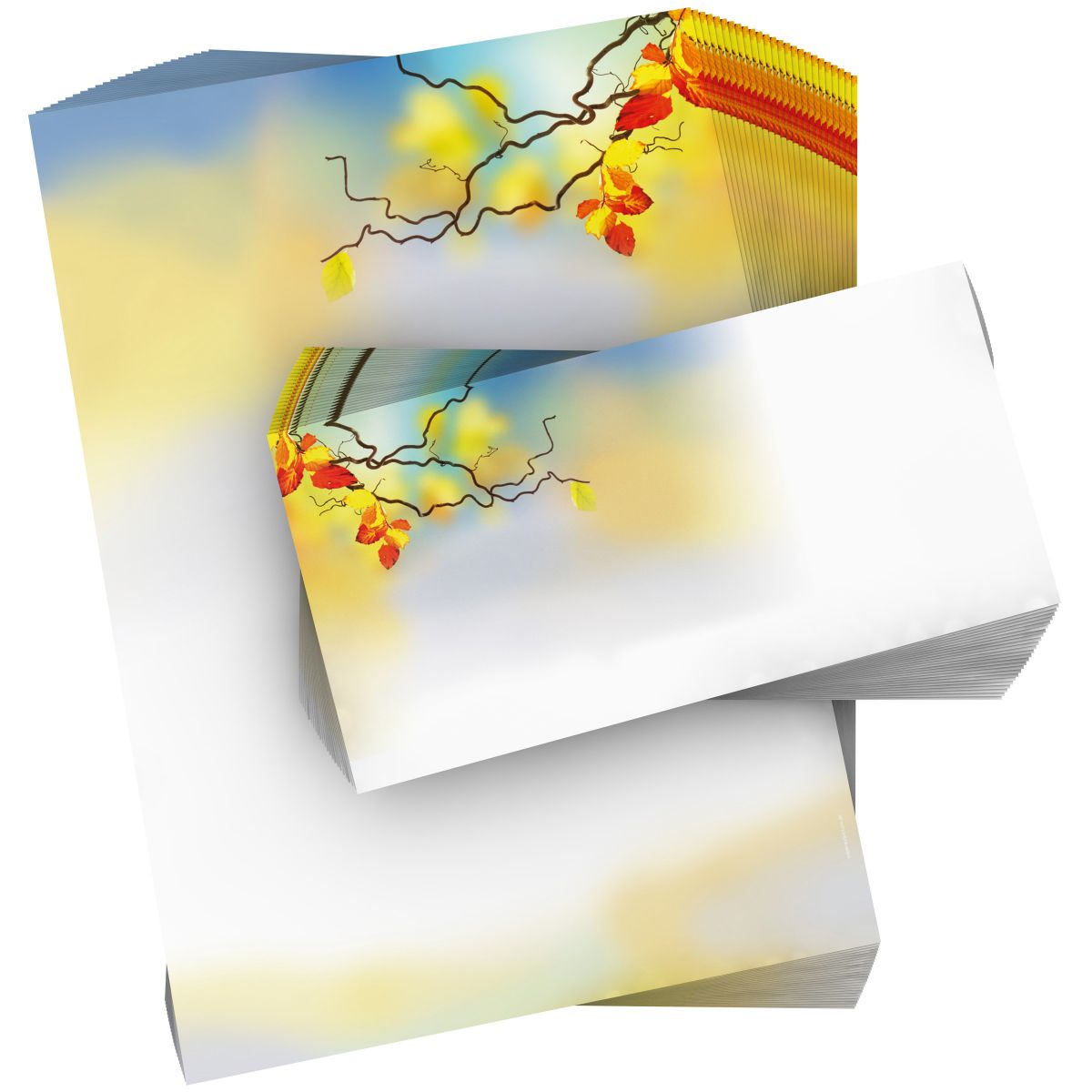 Colourful Autumn A4 decorative writing paper