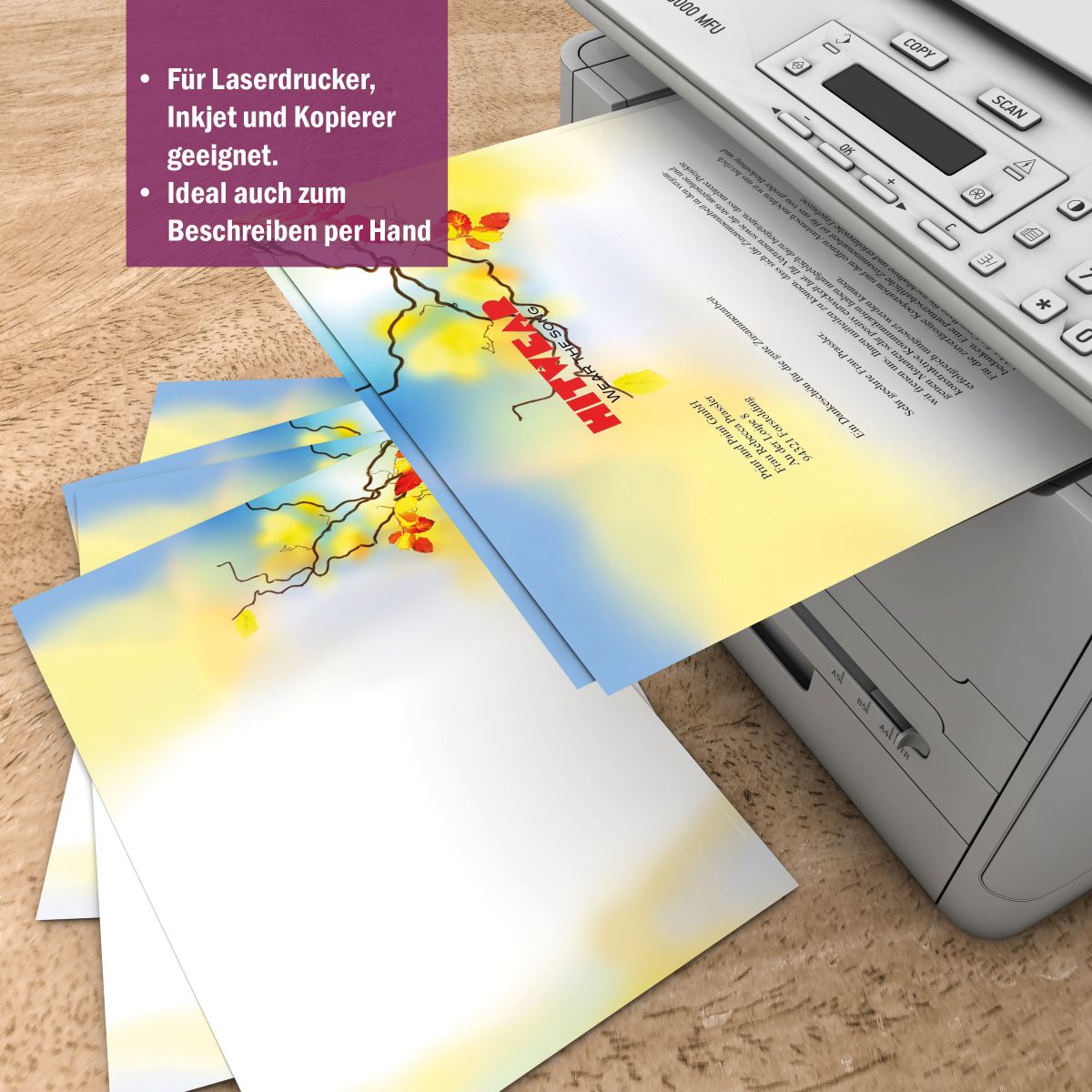 Colourful Autumn A4 Writing Paper – Stationery with envelopes