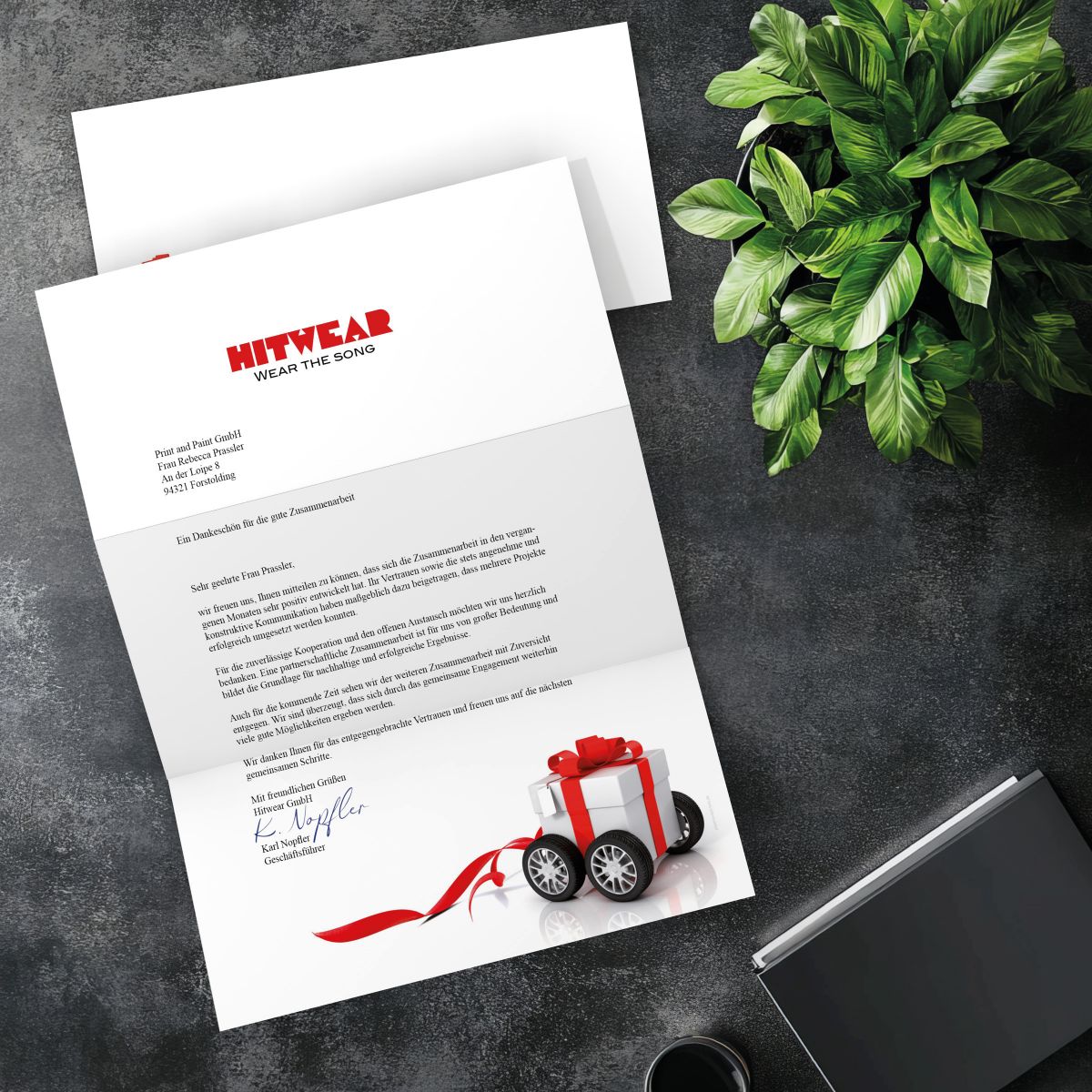 Matching DL envelope for the Gift on Wheels design