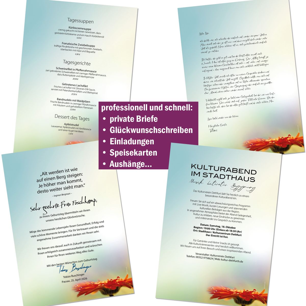 Motivpapier After the Rain DIN A4 – Briefpapier mit Kuverts