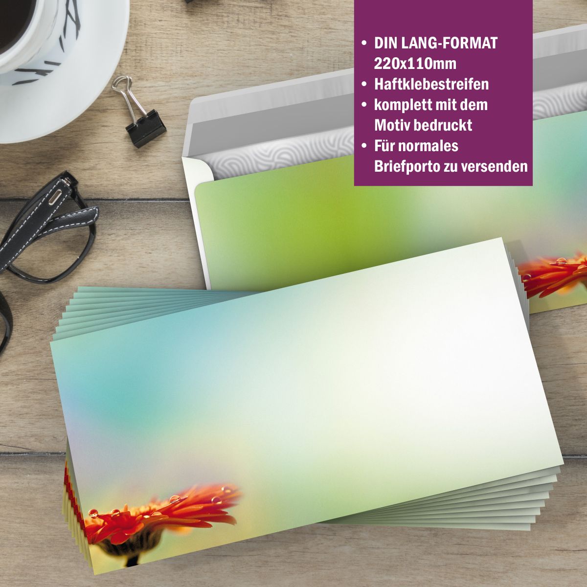 Motivpapier After the Rain DIN A4 – Briefpapier mit Kuverts