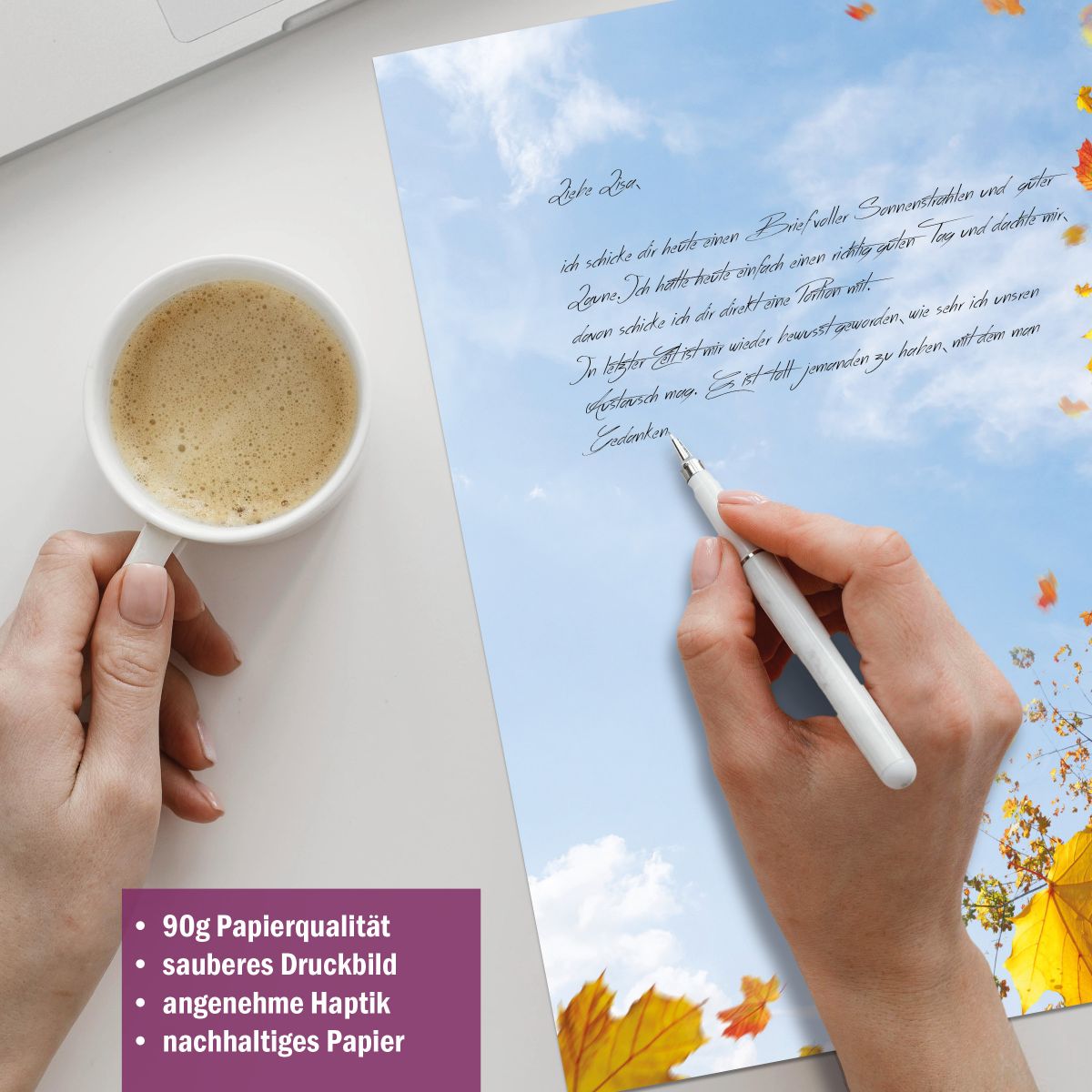 Falling Leaves stationery collection with paper, envelopes and labels