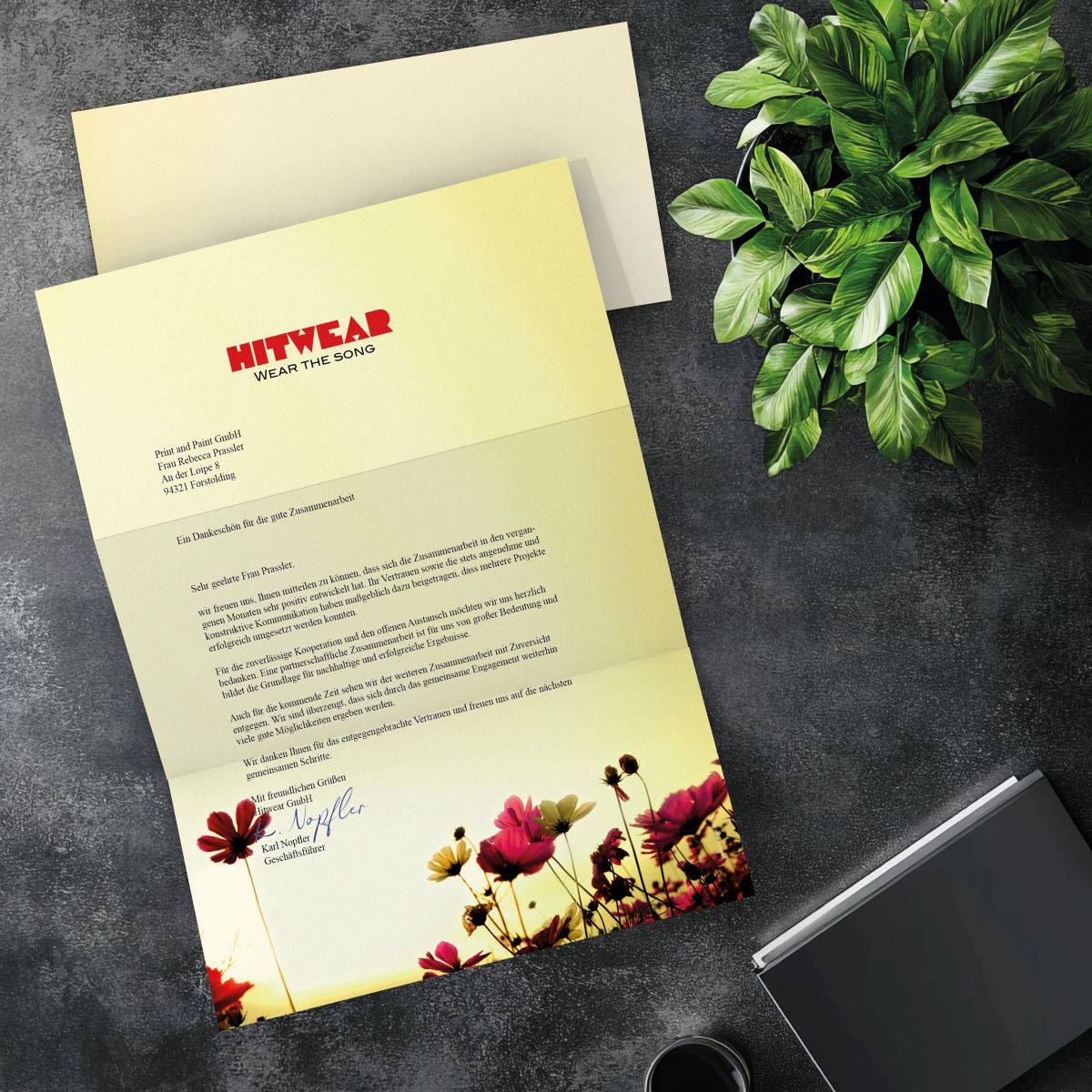 Passender DIN-LANG-Briefumschlag zum Motiv Sunny Flowers