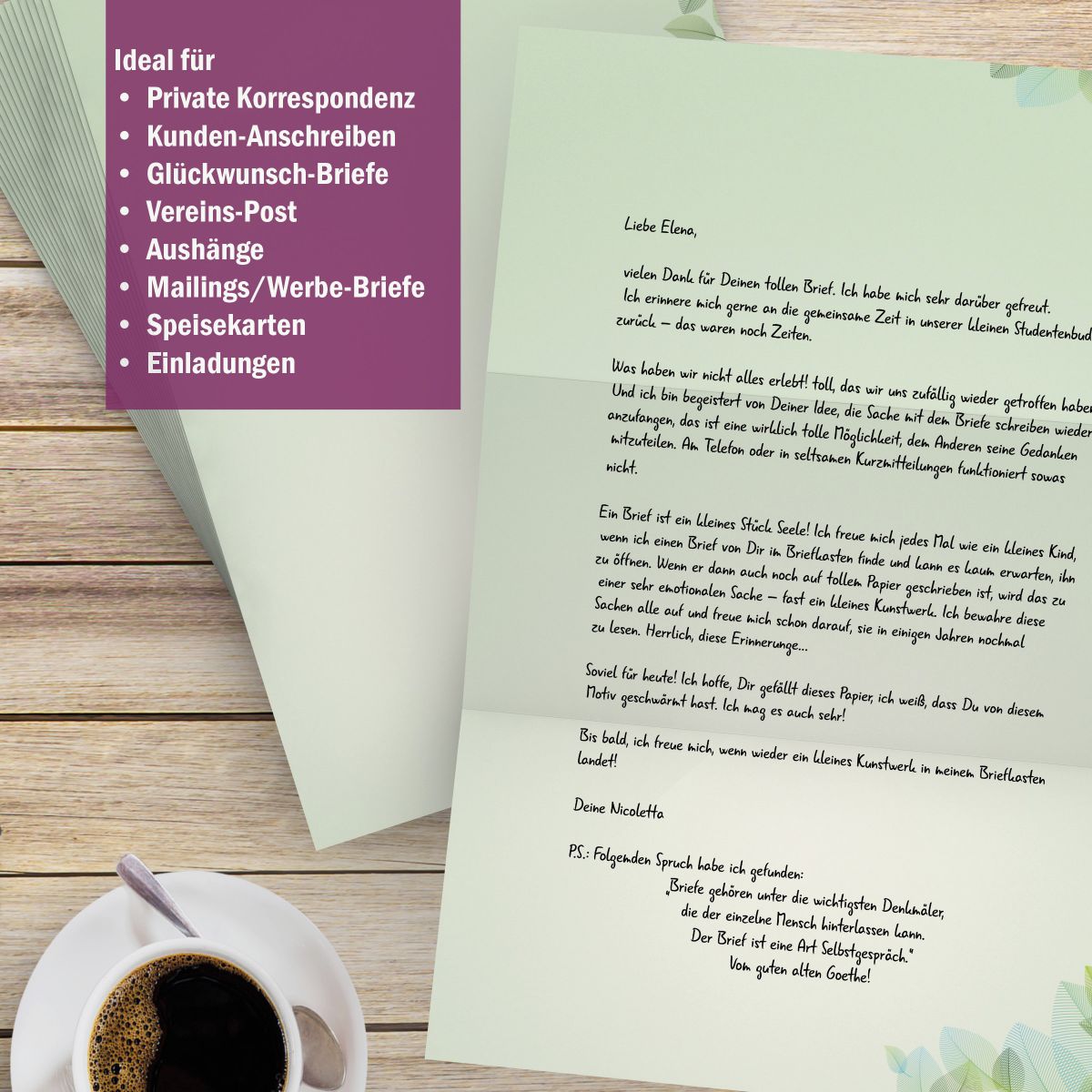Motivpapier Frühlingsbrise DIN A4 – Briefpapier mit Kuverts