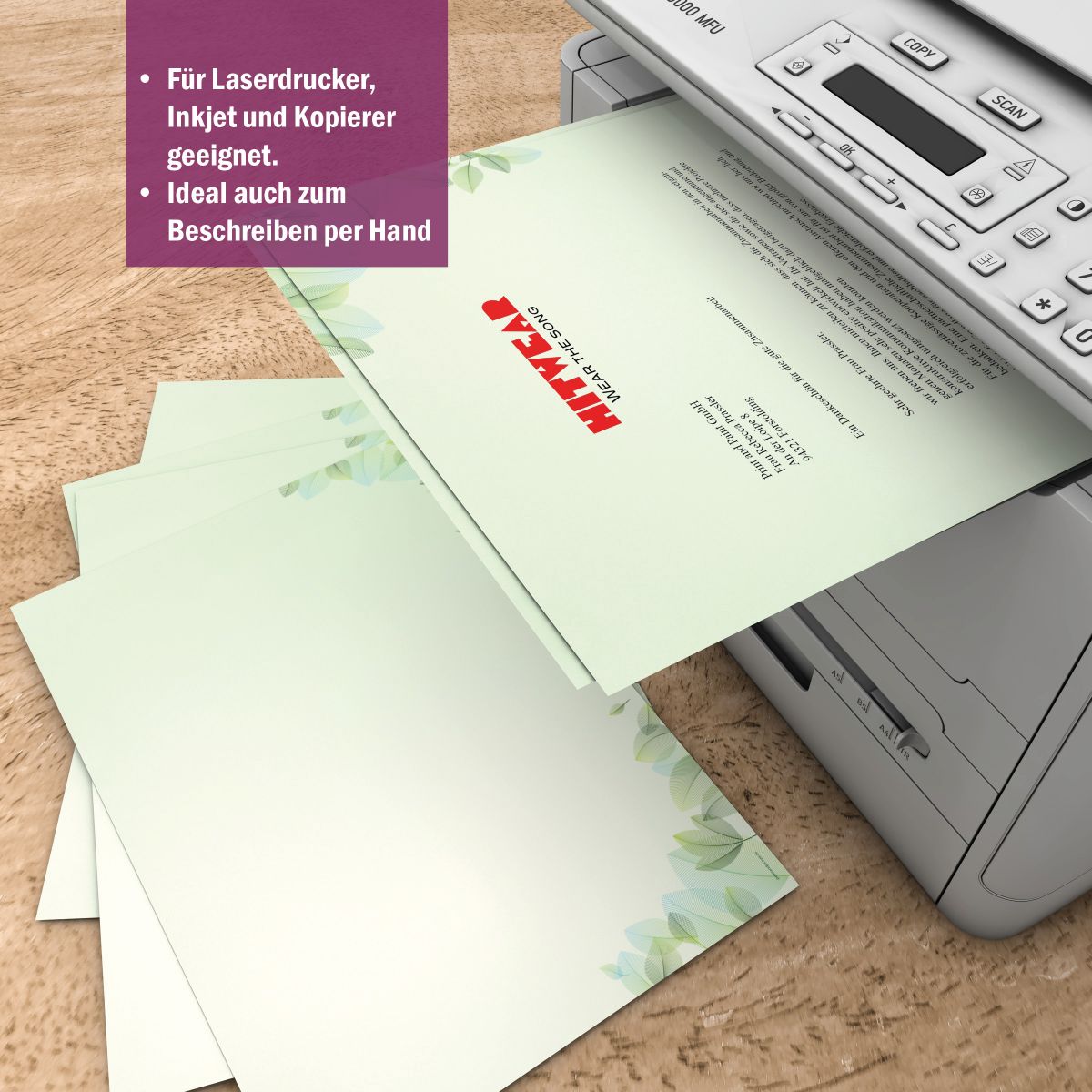 Motivpapier Frühlingsbrise DIN A4 – Briefpapier mit Kuverts