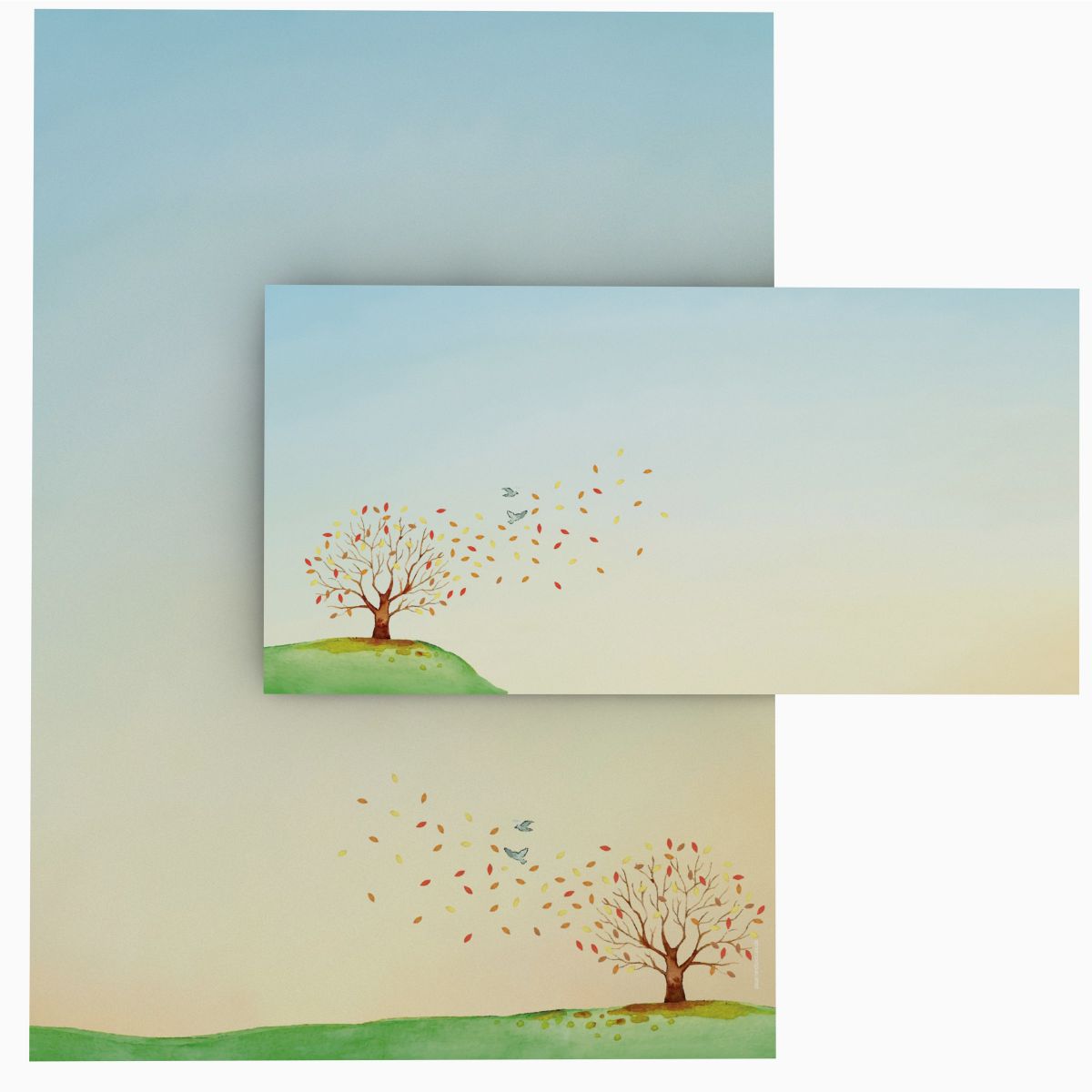 Autumn Watercolour A4 Writing Paper – Stationery with envelopes