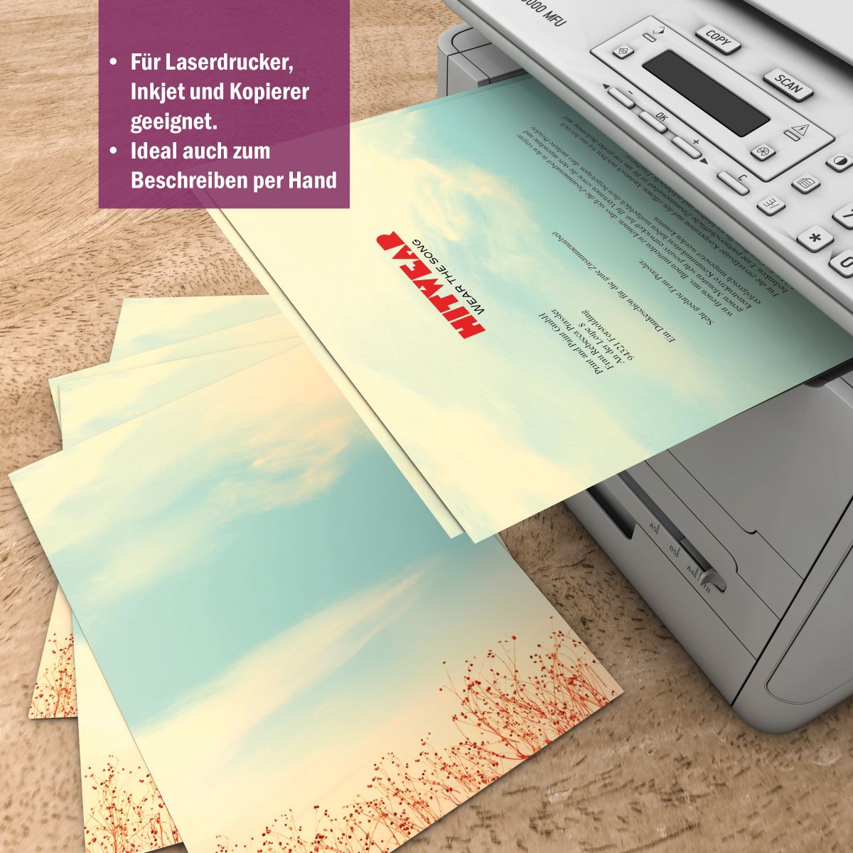 Summer Sky A4 Writing Paper – Stationery with envelopes