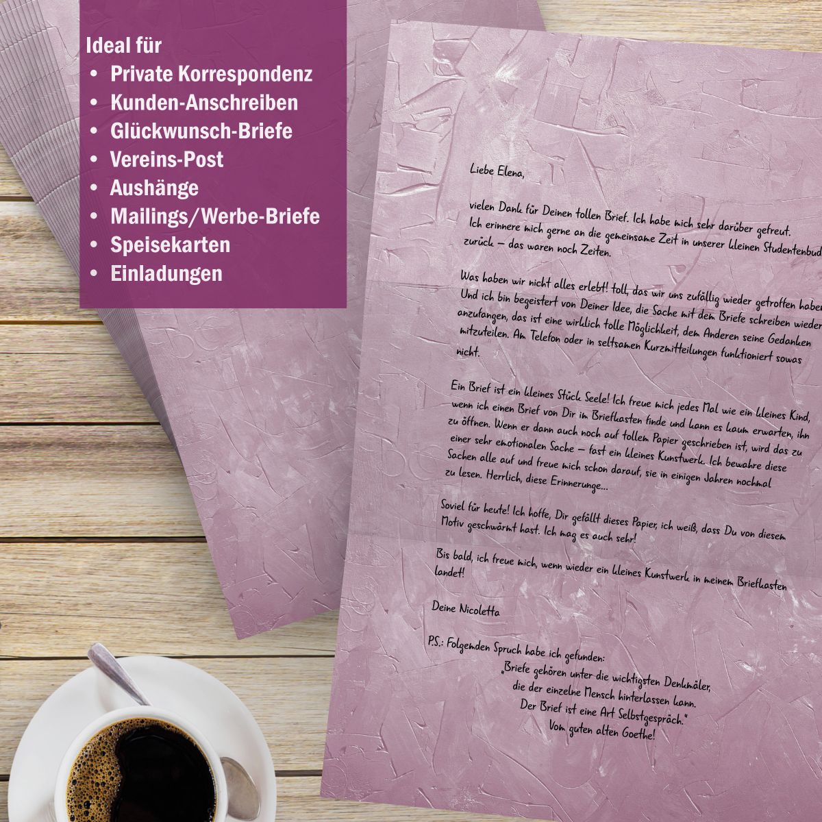 Structure Lilac A4 Writing Paper – Stationery with envelopes