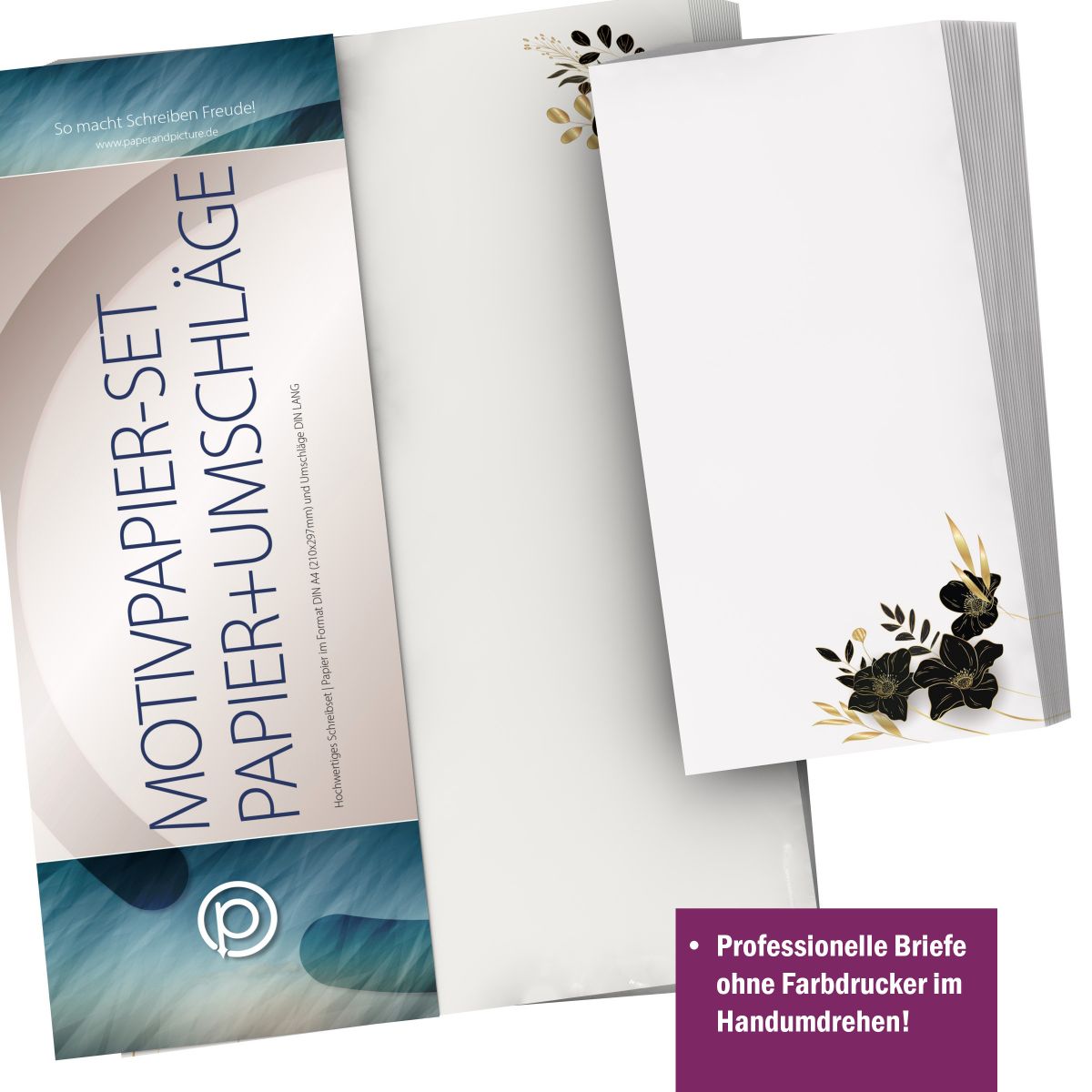 Personalisierbare Adressetiketten im Design Black Flowers