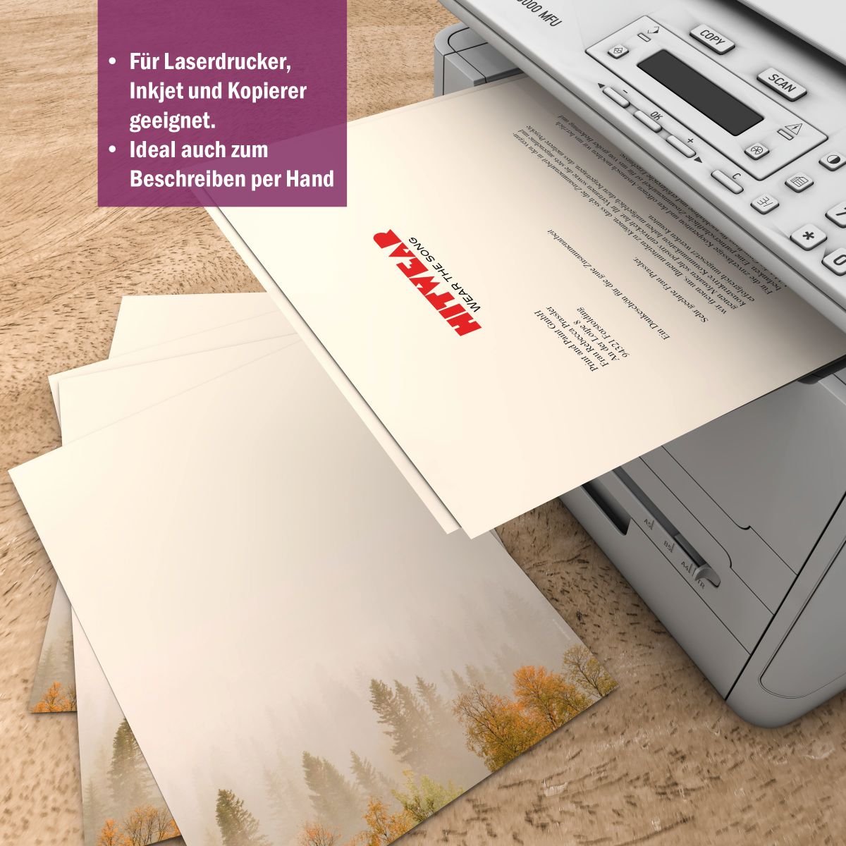 Misty Forest A4 Writing Paper – Stationery with envelopes