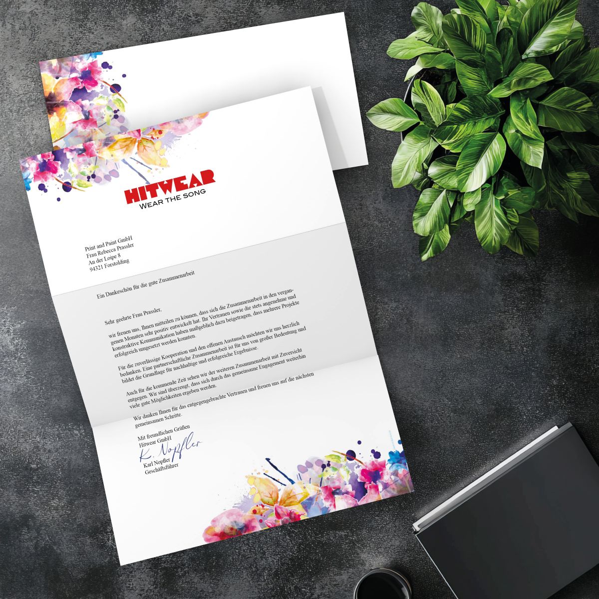 Passender DIN-LANG-Briefumschlag zum Motiv Farbenfrohe Blumen