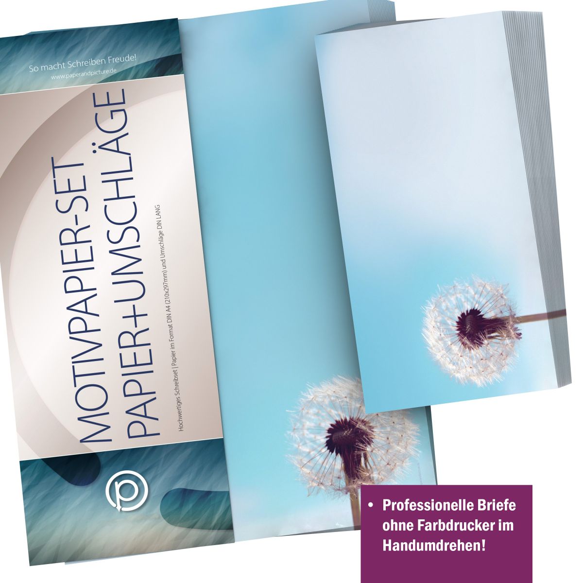 Personalisierbare Adressetiketten im Design Pusteblume