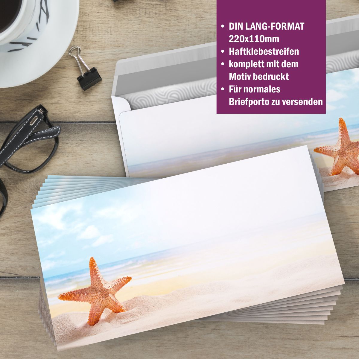 Starfish A4 Writing Paper – Stationery with envelopes