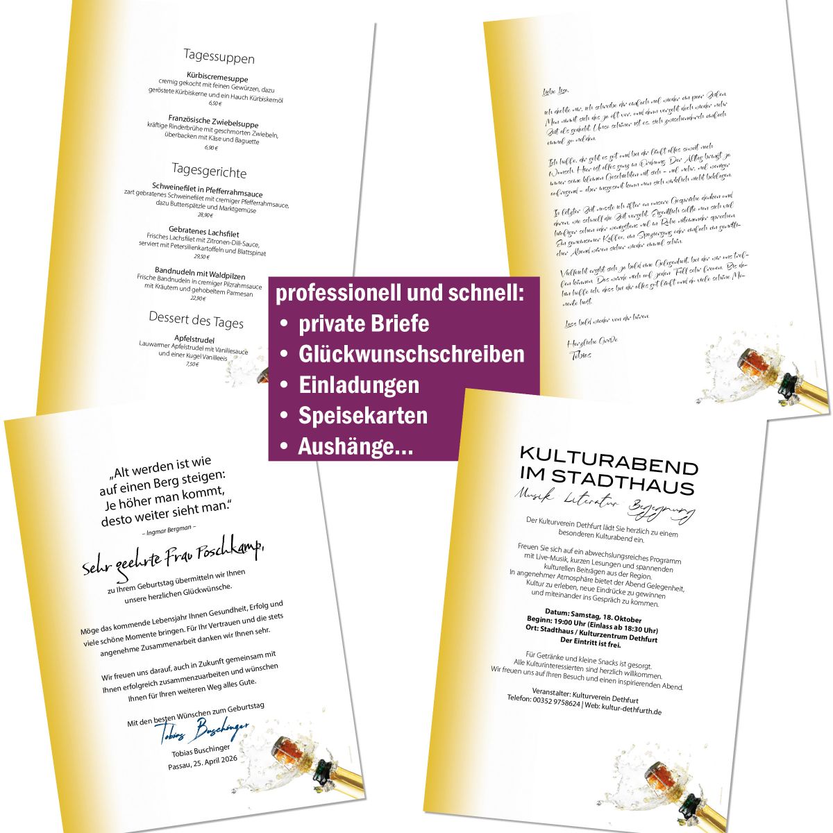 Motivpapier Feierlaune DIN A4 – Briefpapier mit Kuverts