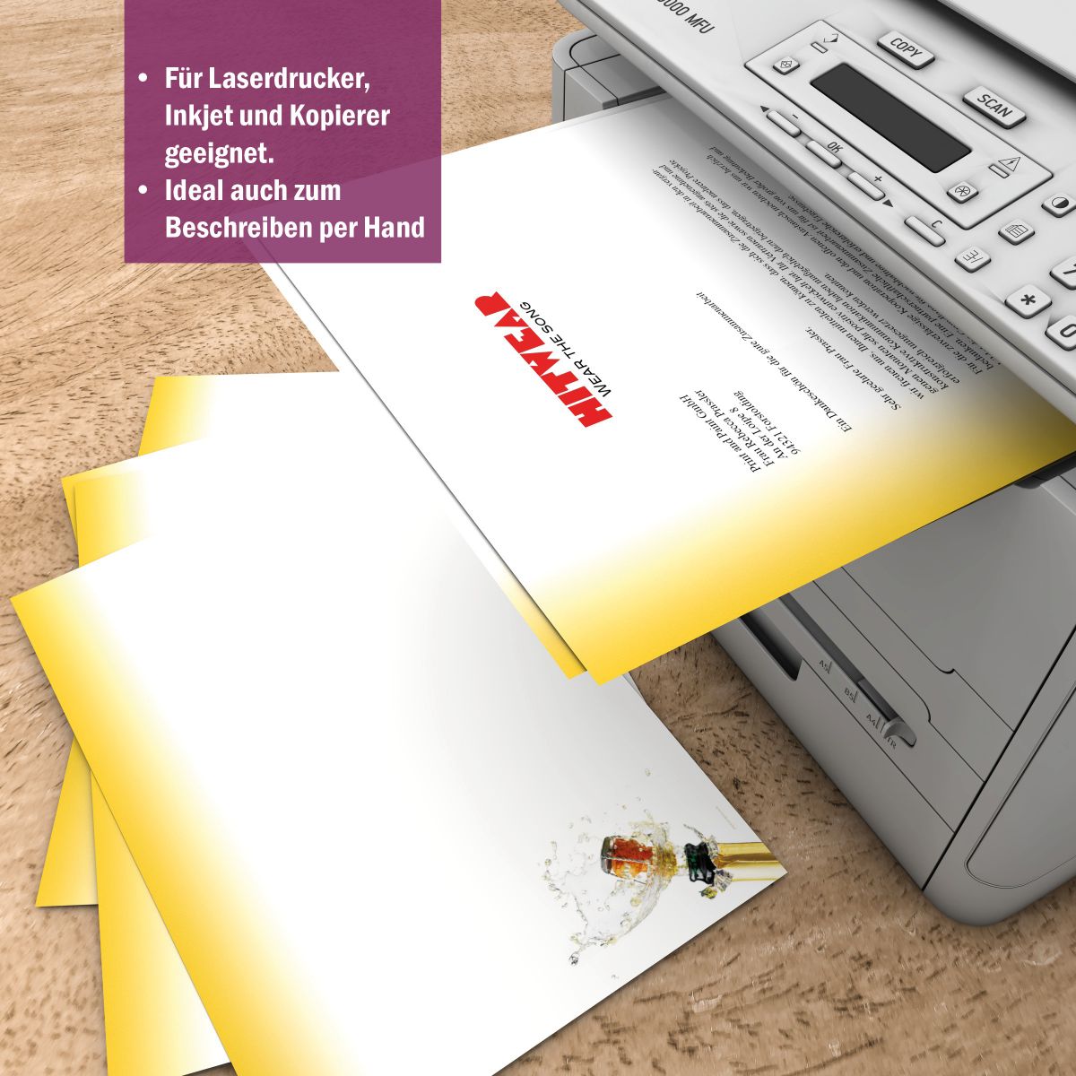 Motivpapier Feierlaune DIN A4 – Briefpapier mit Kuverts