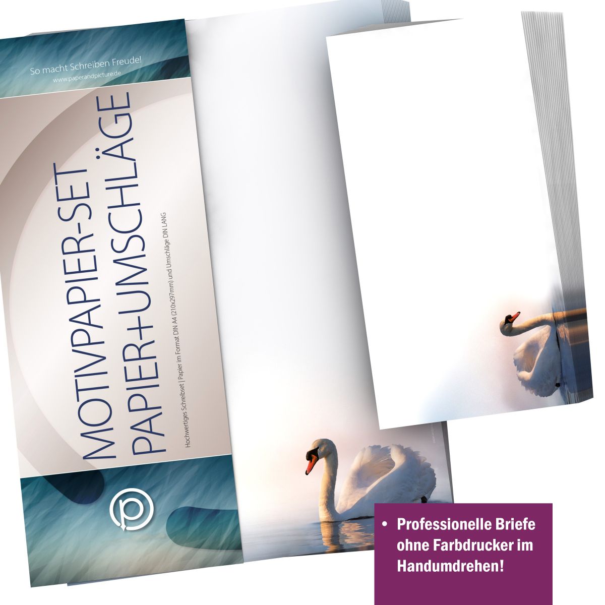 Personalisierbare Adressetiketten im Design Schwan