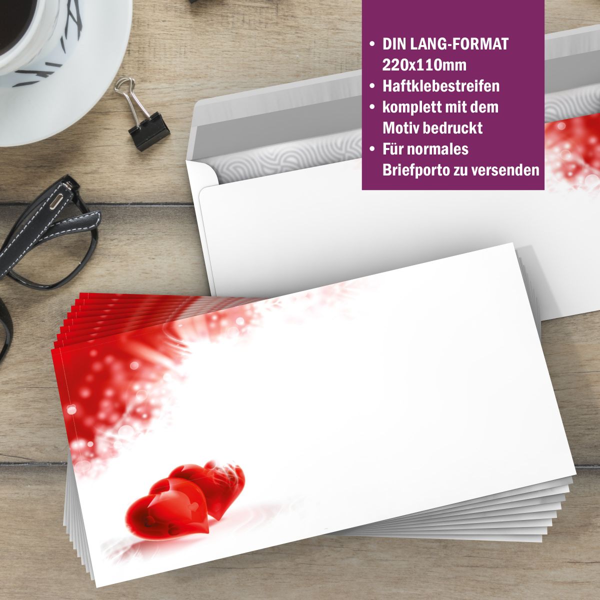 I Love You A4 Writing Paper – Stationery with envelopes