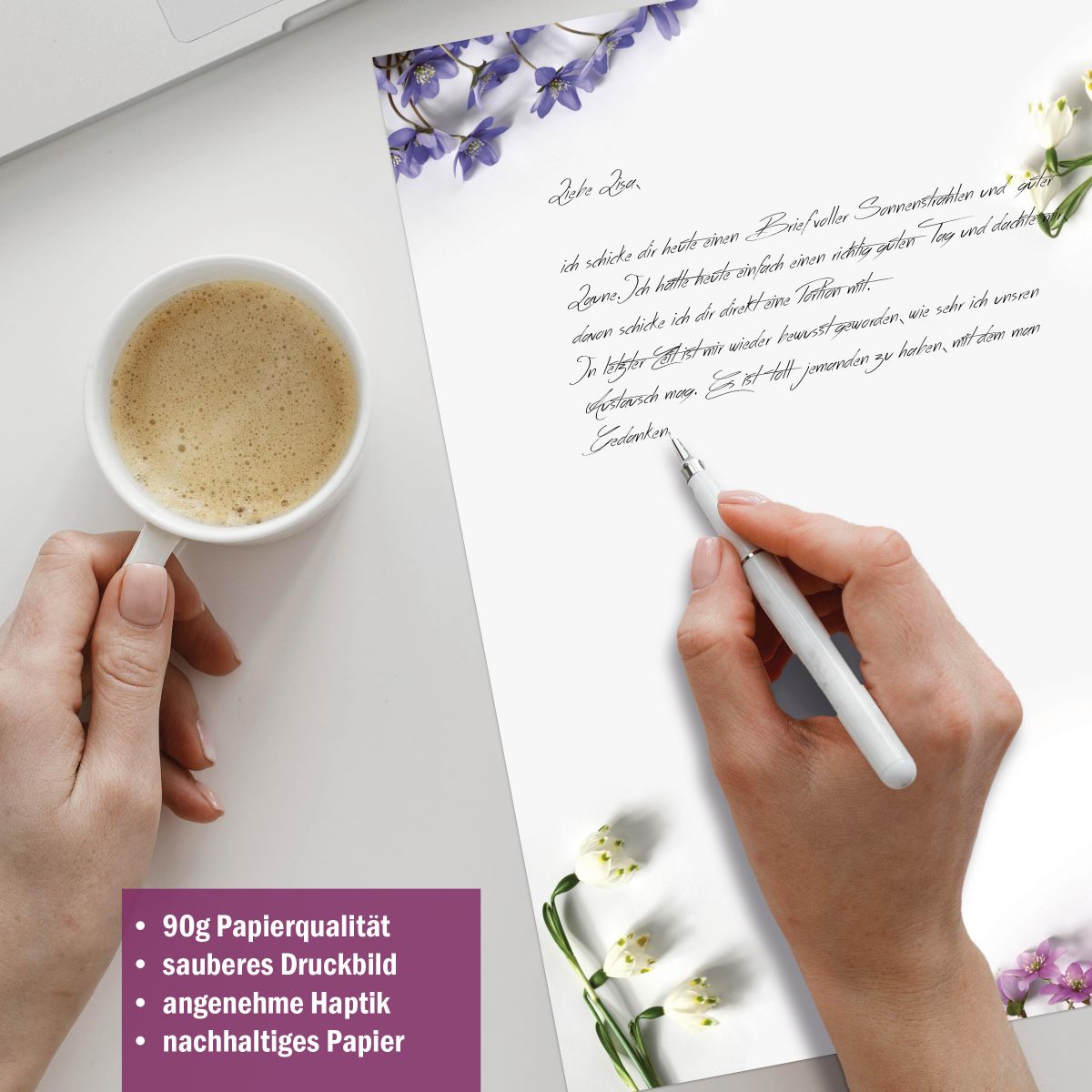 Spring Flowers stationery collection with paper, envelopes and labels