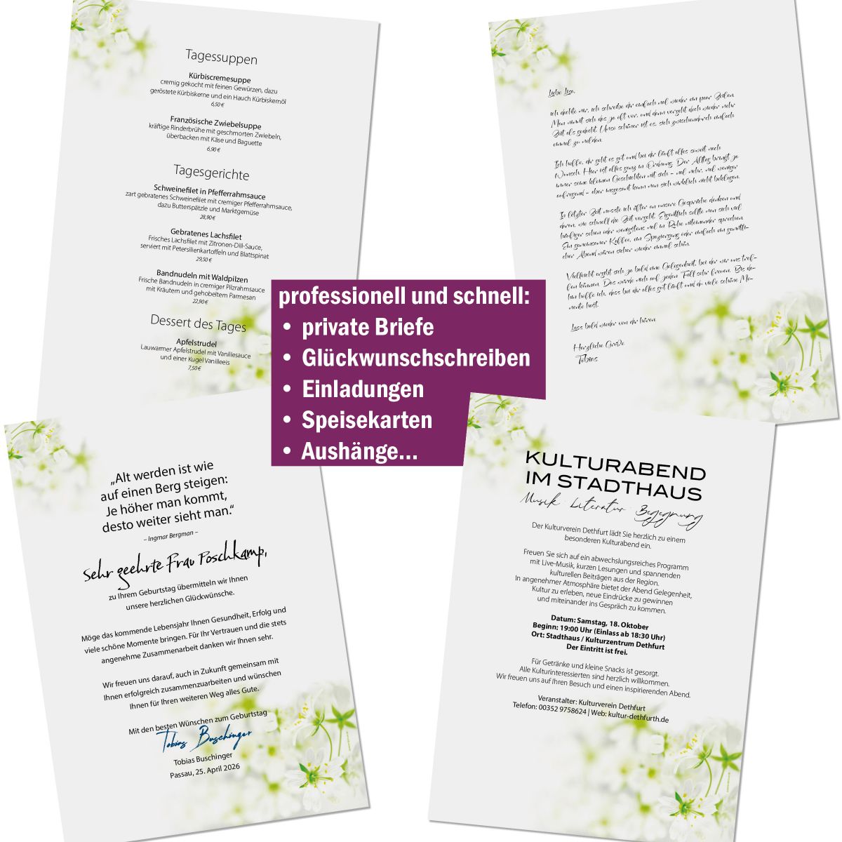 Motivpapier Frischer Frühling DIN A4 – Briefpapier mit Kuverts mit/ohne Fenster