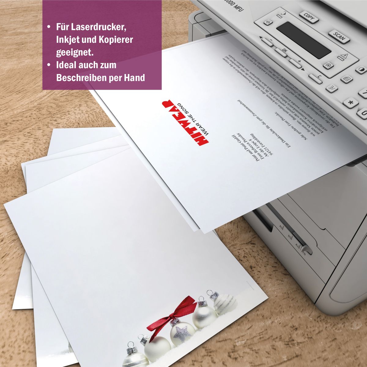 Christmas letter paper Pure SIlver for business and private use