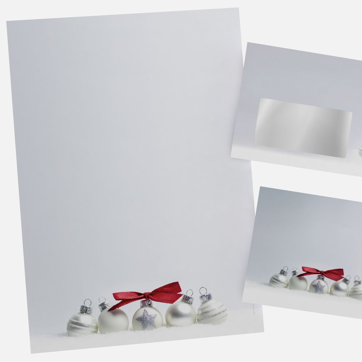 Festive Christmas stationery with Pure SIlver motif DIN A4