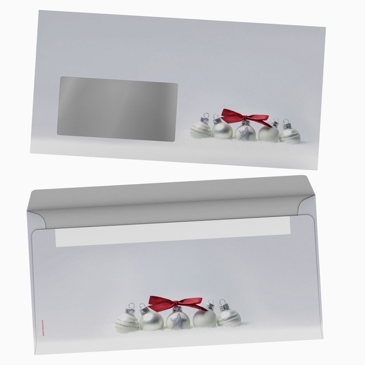 Christmas stationery Pure SIlver with window envelopes