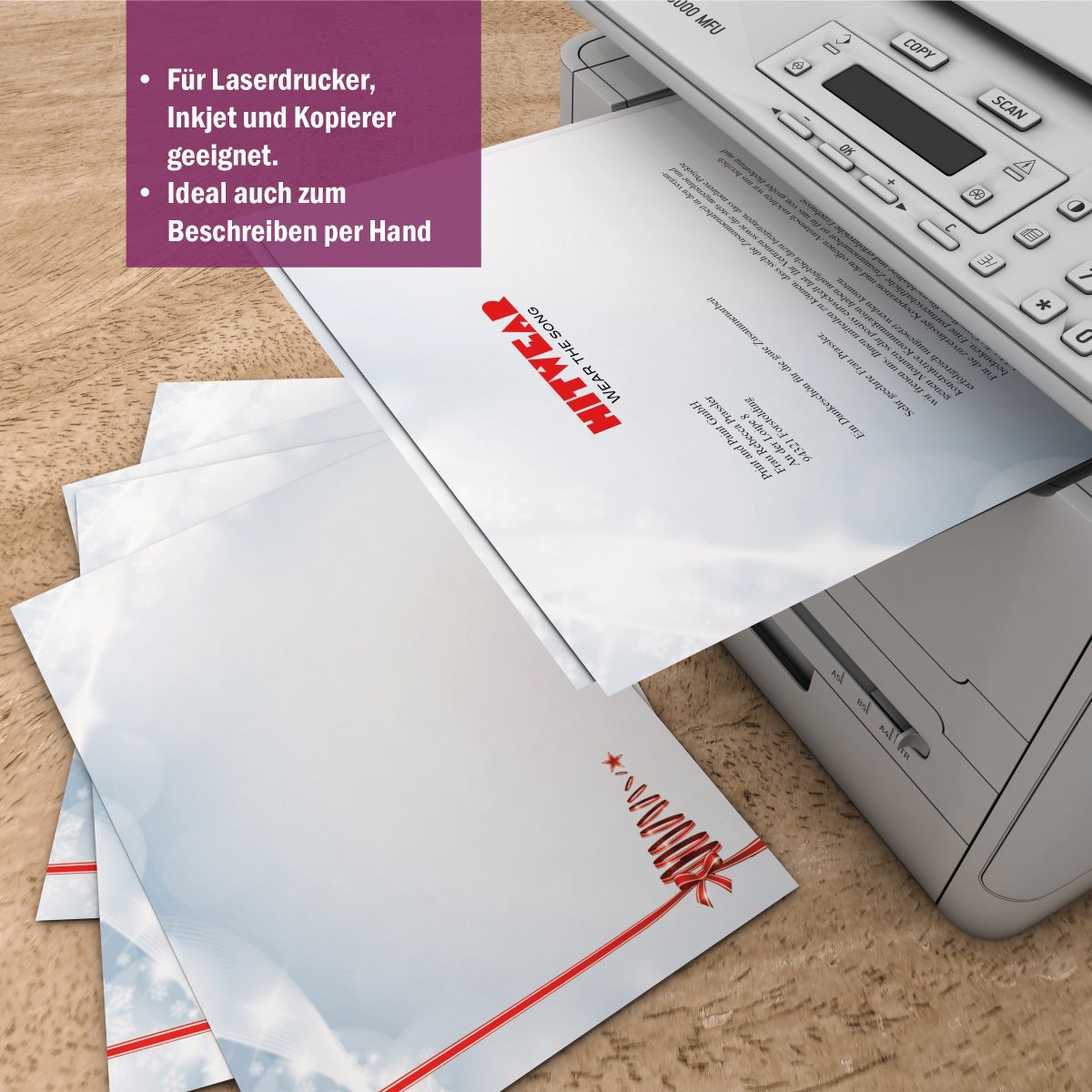 Weihnachtsbriefpapier DIN A4 Weihnachtsbaum – Motivdetail