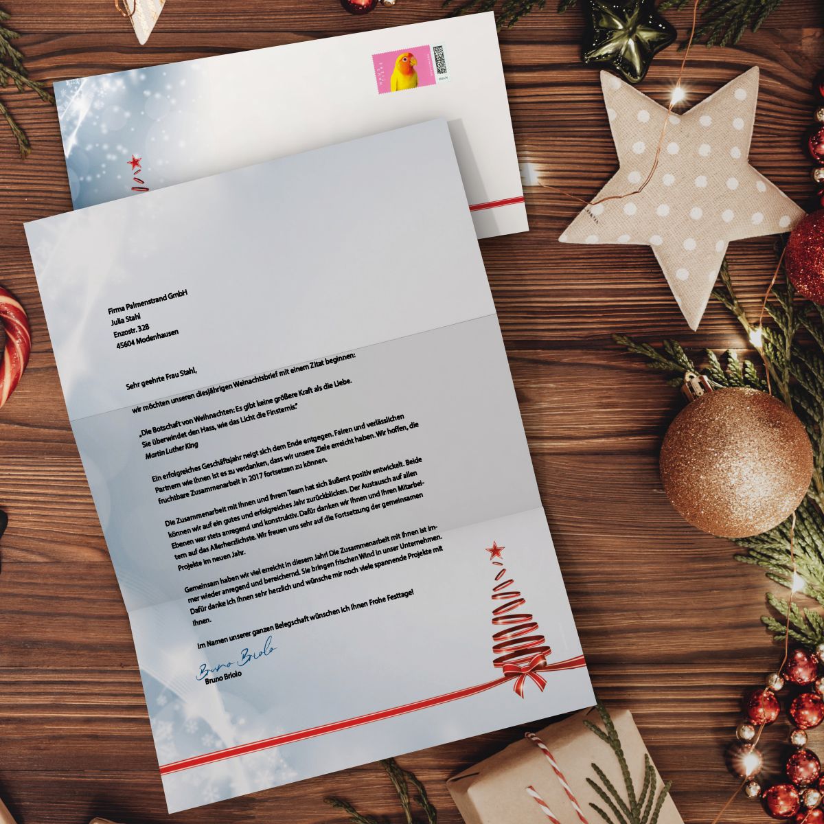 Weihnachtliches Briefpapier Weihnachtsbaum für Firmen und Privatkunden